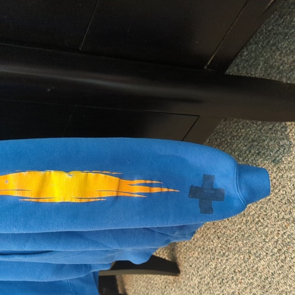 SALE RARE Vintage 90s hoody mens Large blue to the edge breakdown funny graphic - Picture 6 of 7